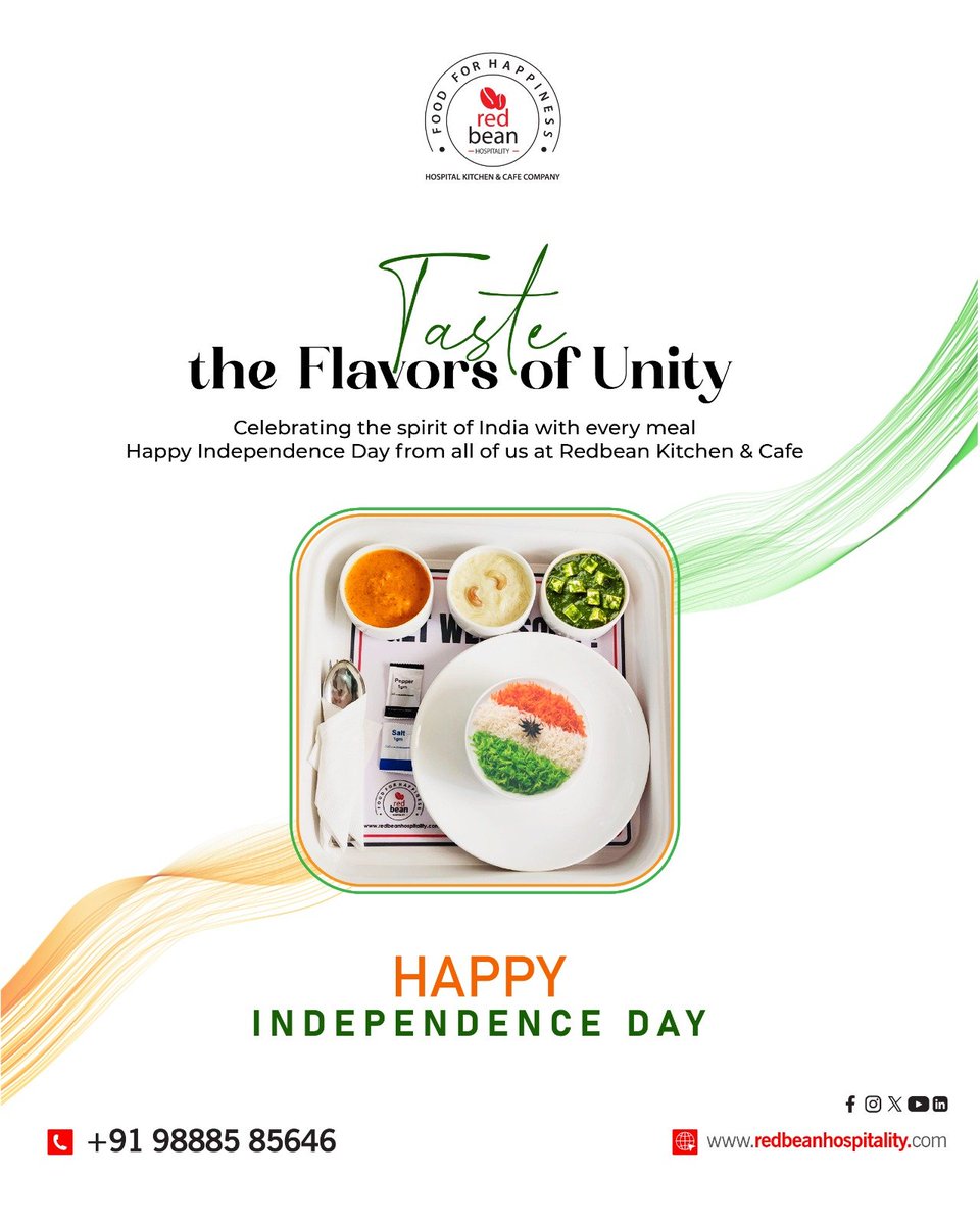 redbeanhospital's tweet image. Taste the flavors of unity, celebrate the colors of freedom 🇮🇳
Here’s to the spirit of India – served with love on every plate.

Happy Independence Day!

#HappyIndependenceDay #TasteOfUnity #RedbeanHospitality #FoodForHappiness #HospitalCatering #HealthcareCatering