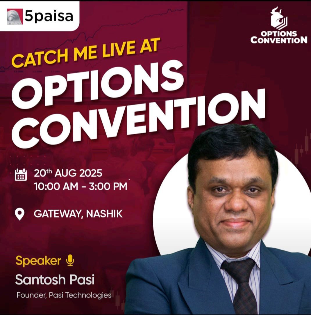 SantoshPasi's tweet photo. I will be in Nashik on for the:
F&O Traders Meet - Options Convention | 5paisa
Date: August 20 (Wednesday)
For registration: https://t.co/BEarq9K2dI
@5paisa #OptionsConvention https://t.co/Kfcvk2UWqA