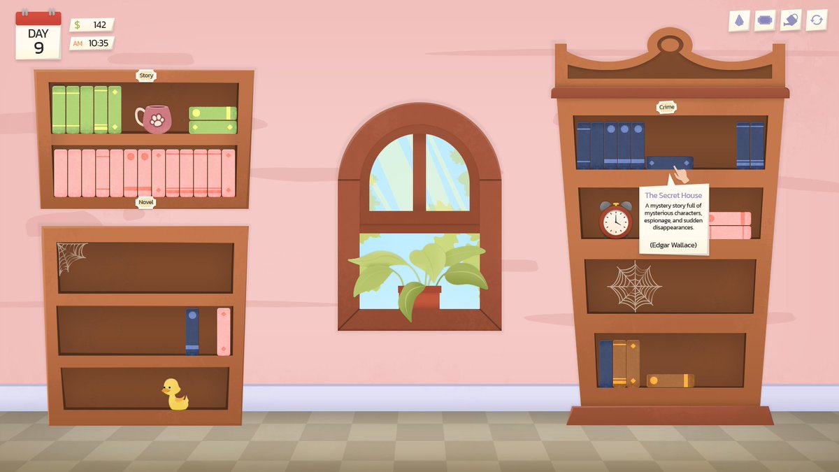 GencoInt's tweet image. 📚 Prepare your shelves, the books are coming! Our cozy bookstore simulator Shelf by Shelf has been announced.
Organize books, decorate shelves, help the townspeople, and manage a peaceful business!
#cozygames #indiegame #ShowcaseThursday