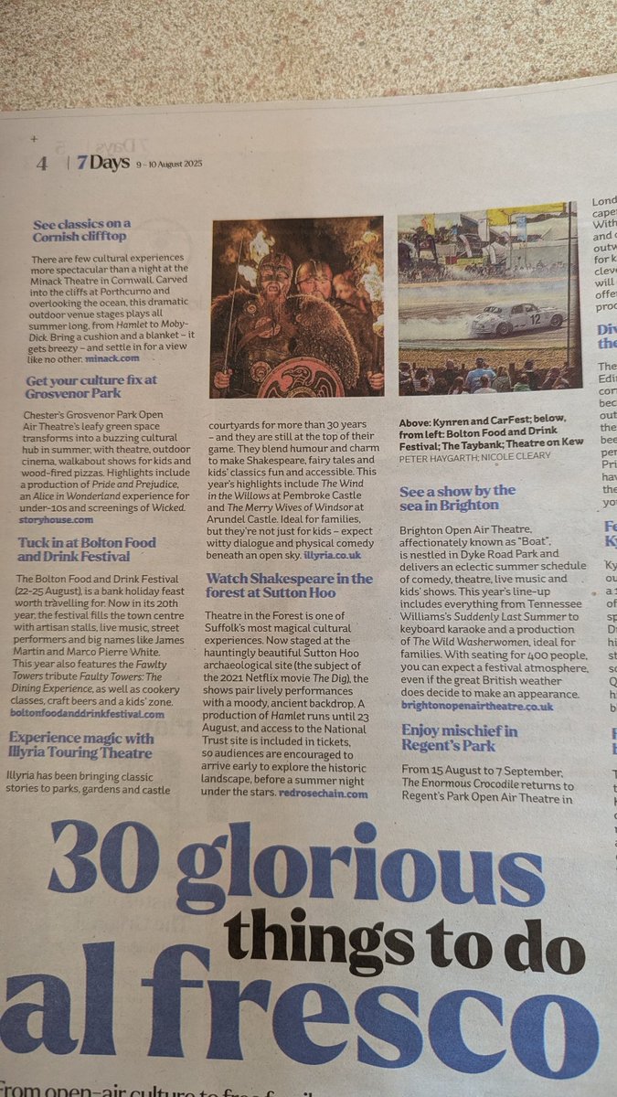 <a href="/red_rose_chain/">Red Rose Chain</a> Article from the  iWeekend! "Watch Shakespeare at Sutton Hoo for a magical cultural experience!" We went a couple of weeks ago and would thoroughly recommend it. Book your ticket before it's too late!