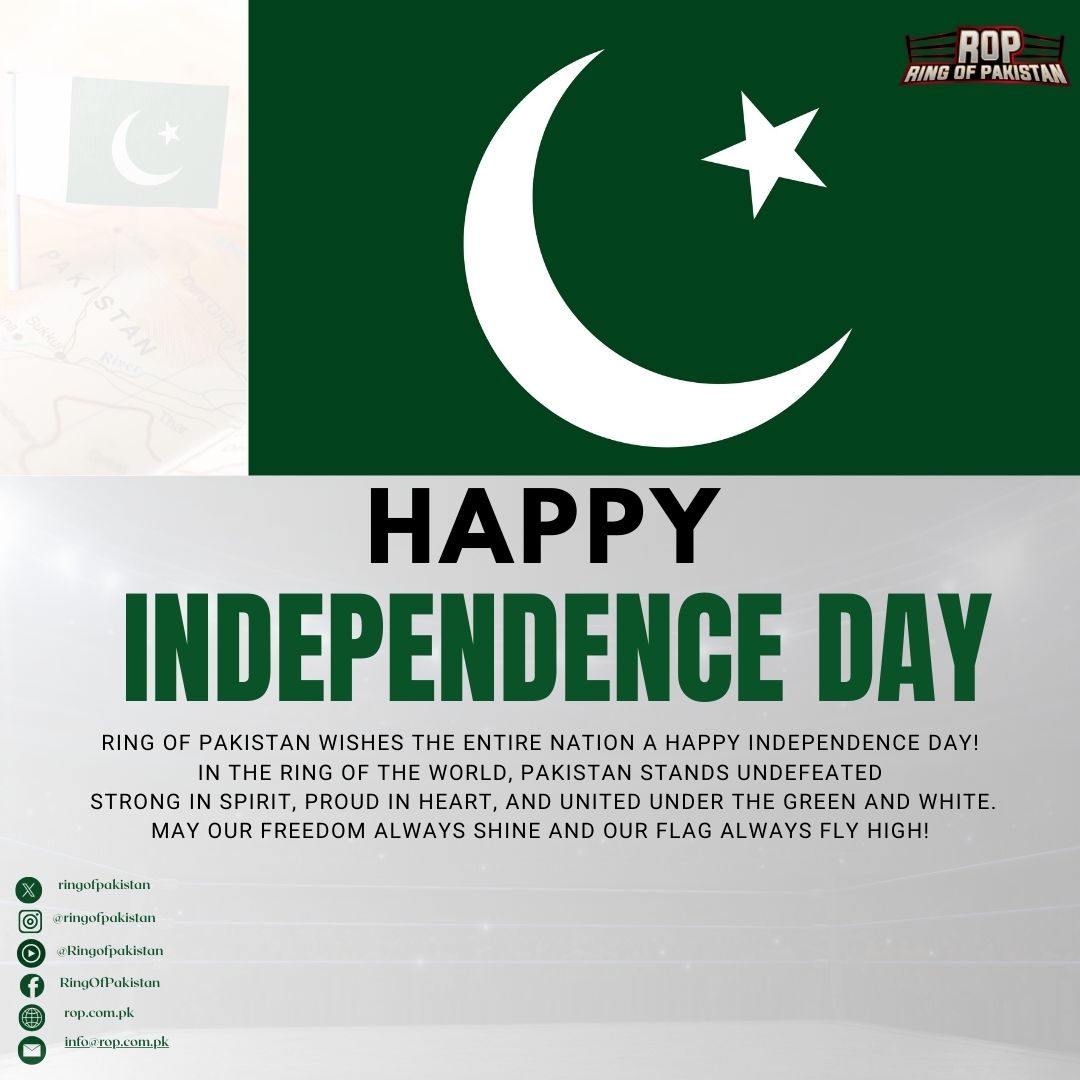From the Ring of Pakistan family to yours — Happy Independence Day! Let’s keep the flag flying high and the passion alive. ✨