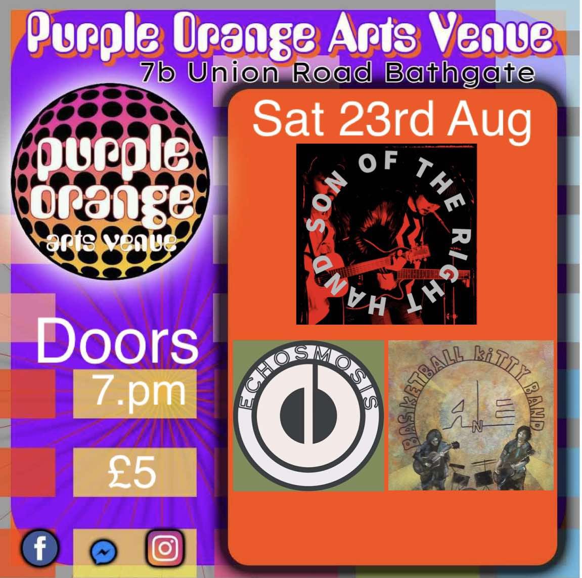 RightHandIsMyDa's tweet photo. Fancy a night oot in Bathgate? The sons will be back at Purple Orange on the 23rd of August for our first official headlining slot. Going to be a cracker. £5 on the door https://t.co/n6BGtZGNR0