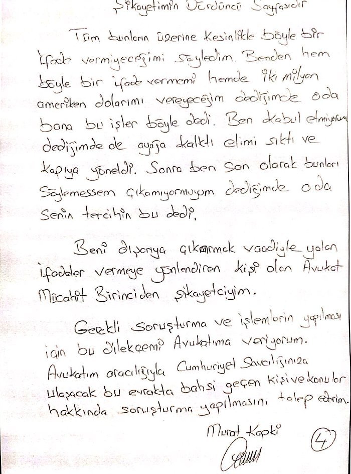 ÖZGÜR ÖZEL AÇIKLADI!

İftiracı Murat Kapki'nin Mücahit Birinci ile görüşmesinin ardından savcılığa verdiği şikâyet dilekçesi!