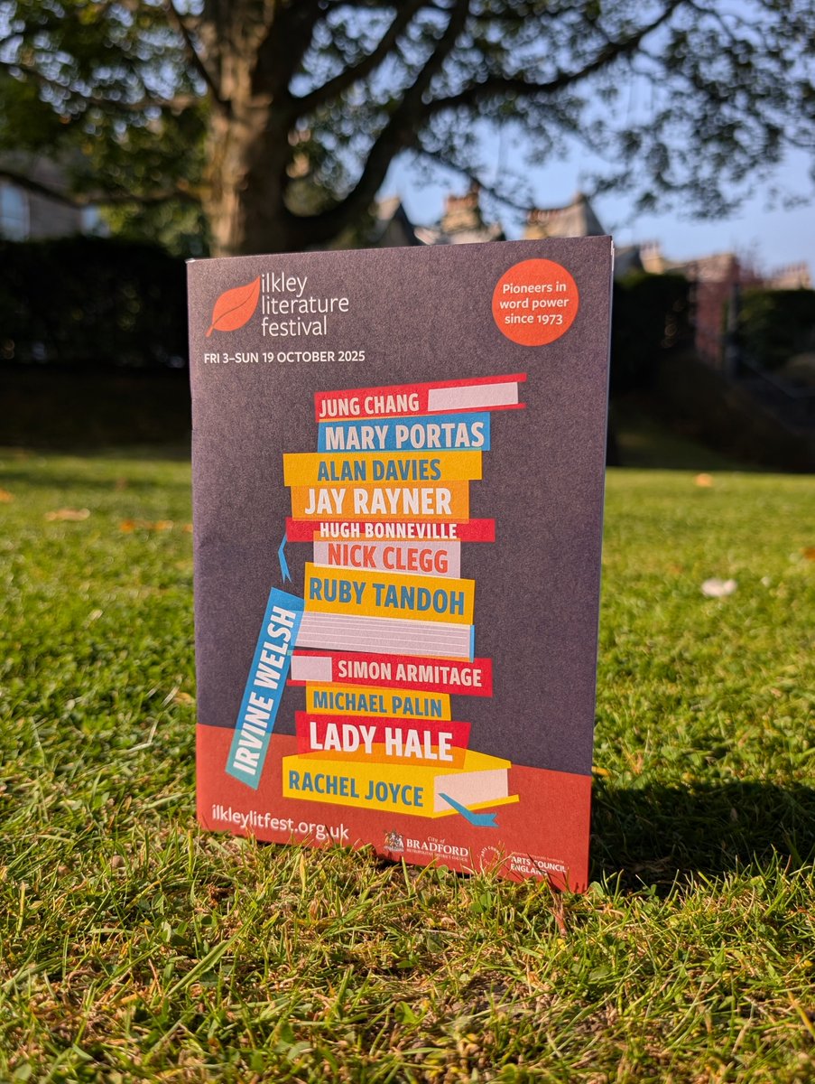 ilkleylitfest's tweet photo. The 2025 Ilkley Lit Fest brochure has arrived! 😍 🍂 Pick up a copy from today onwards! Copies now available in Ilkley and beyond thanks to our distro partners at @HowDoYorkshire. You can also download a PDF now from our website or browse online! https://t.co/IYbvVNT2sj #ILF25 https://t.co/OI4IEnBPgC