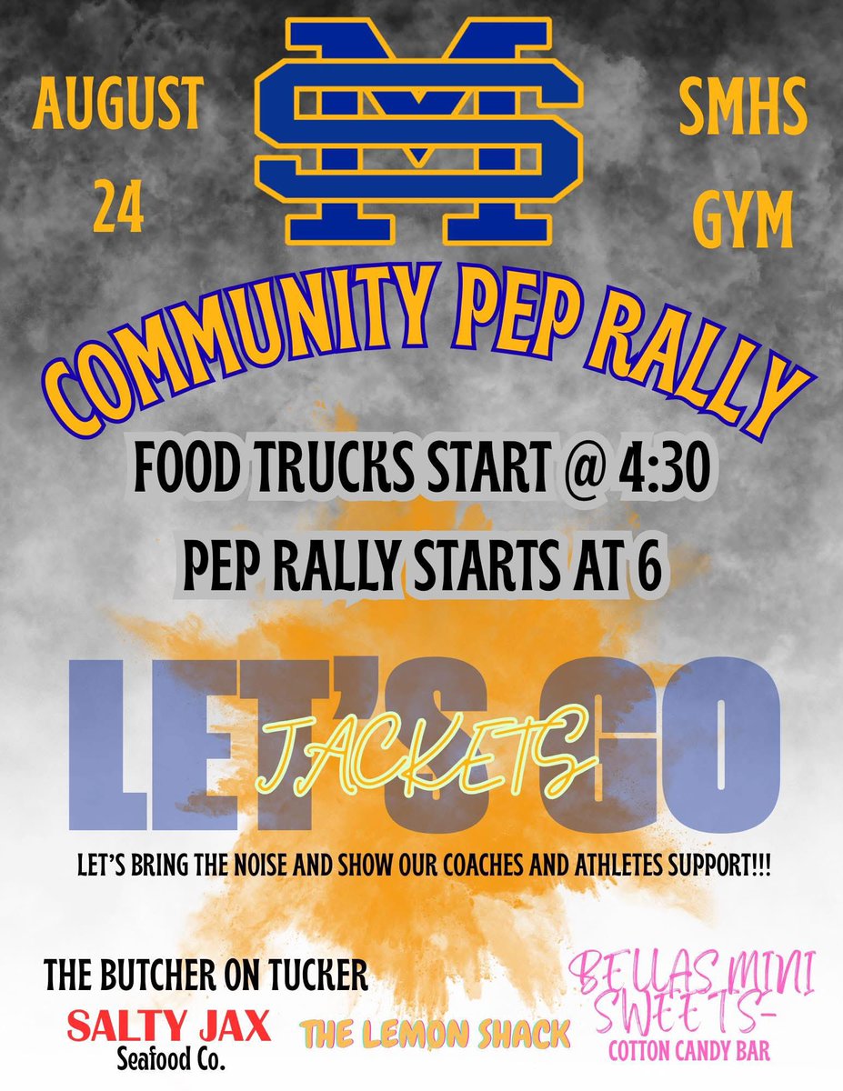 StMartinHighSc1's tweet image. Make plans to join us for our Community Pep Rally in August 24th!

Come out and celebrate our Yellow Jackets! #StingEm