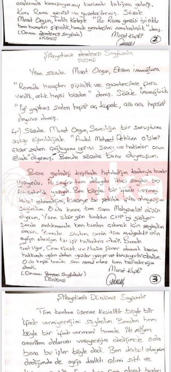 Özgür Özel, İBB soruşturmasında tutuklu olan Murat Kapki'nin şikayet dilekçesini paylaştı.