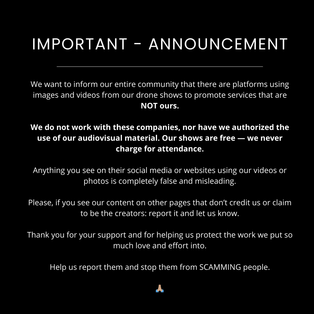 droneshowfest's tweet photo. 🔥IMPORTANTE - COMUNICADO🔥
💥IMPORTANT - ANNOUNCEMENT💥

#estafa #showdronesestafa #scam https://t.co/uuJW1uQ2Ft