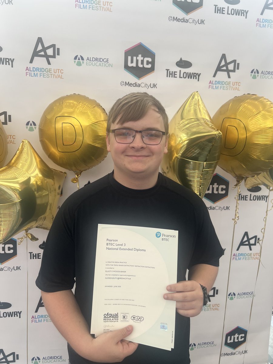 UTCMediaCityUK's tweet photo. Elliot is looking forward to joining us at the UTC as a Media Apprentice. His Distinction * and Two Distinction Grades in his L3 BTEC in Film &amp; TV will certainly help him smash this role! https://t.co/h7mC9qBzkP