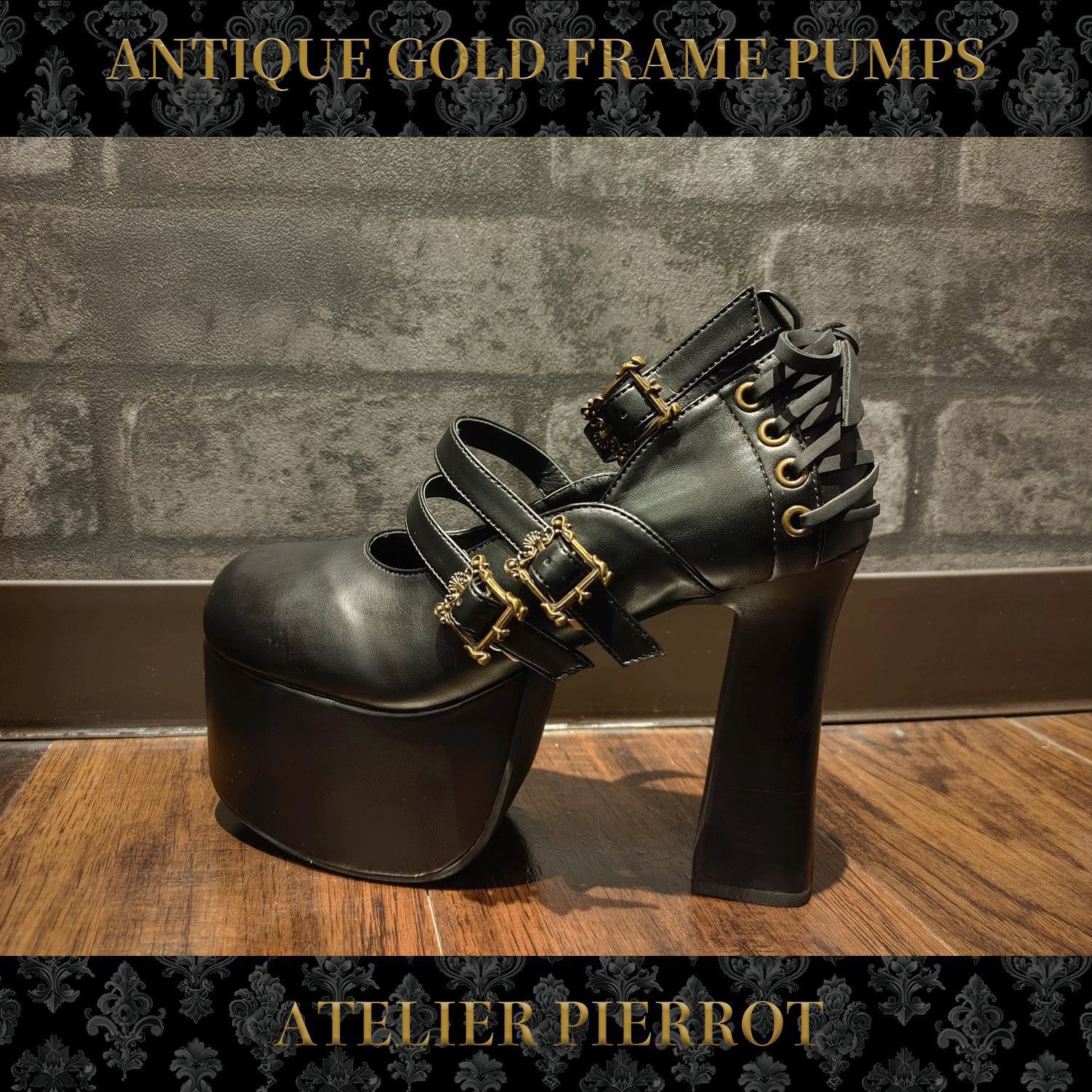 ATELIER PIERROT PUMPS/厚底 パンプス ATELIER PIERROT】レースアップ厚底パンプス - メルカリ