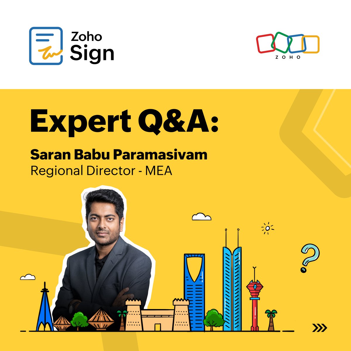 ZohoSign's tweet photo. From the very first graduate of Zoho Schools of Learning (@ZohoSchools) to Regional Director for Zoho Middle East & Africa, Saran Babu Paramasivam (@saranbabu) shares his inspiring journey at @Zoho and how @ZohoSign's compliance with regional laws is transforming businesses across the Middle East and Africa.

@ZohoMENA | @ZohoAfrica
