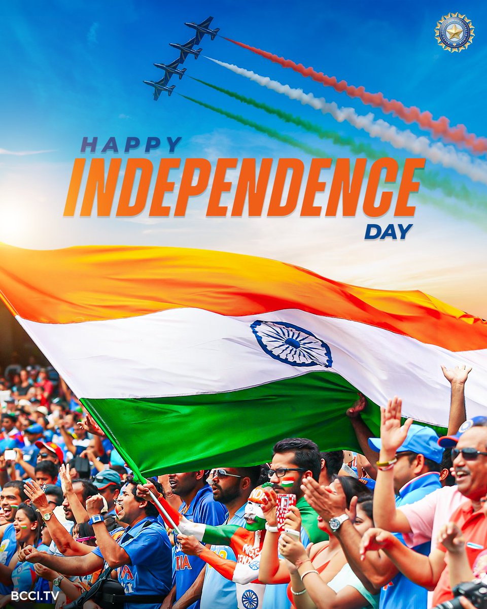 BCCI's tweet photo. Wishing all Indians a Happy Independence Day 🫡

Jai Hind 🇮🇳

#TeamIndia | #HappyIndependenceDay https://t.co/2lL69ljZyo