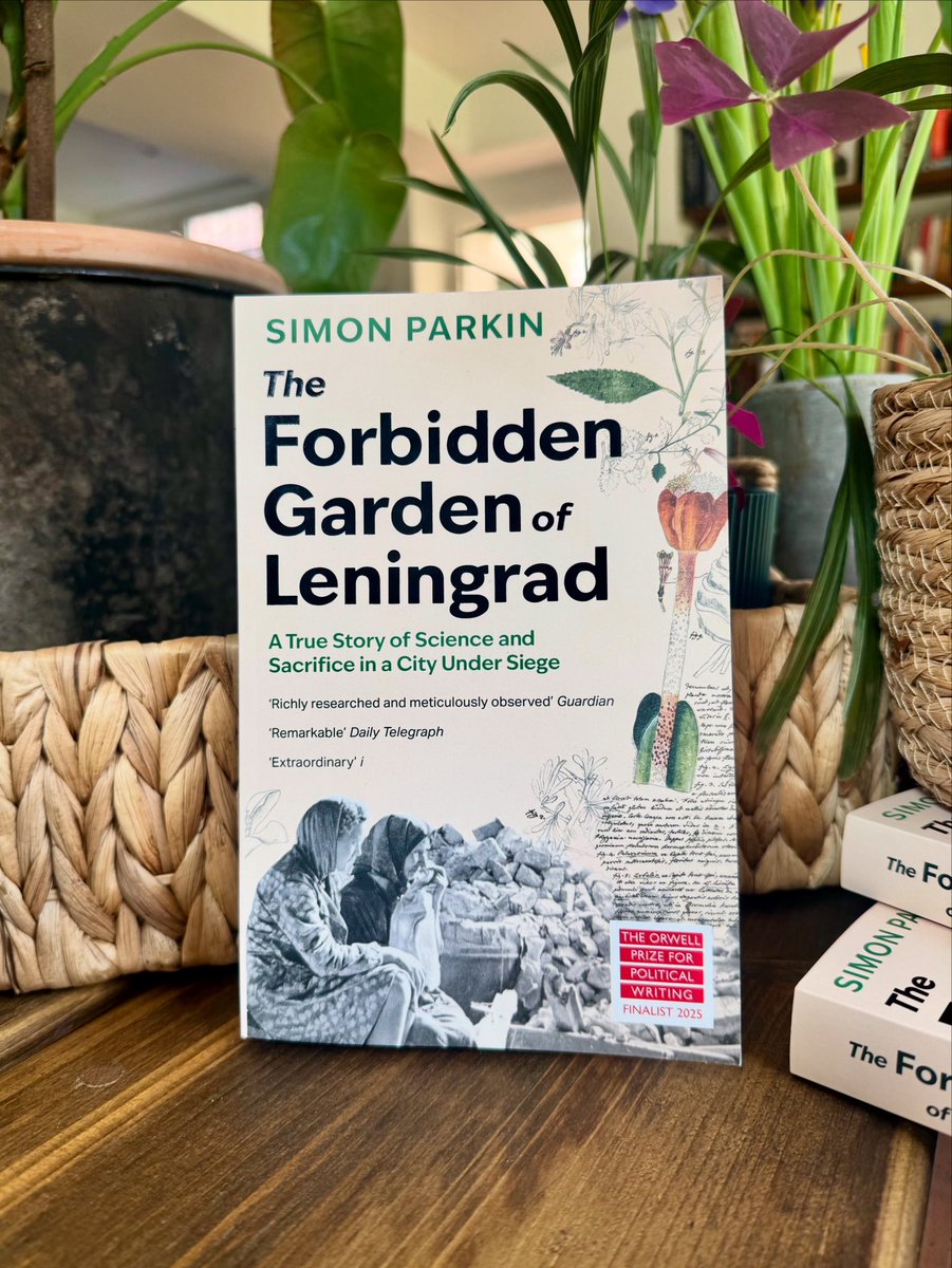 Simon Parkin (@simonparkin) on Twitter photo The Forbidden Garden of Leningrad is out today in UK paperback. 
It tells the true story of the botanists who worked at world’s first seed bank during the siege of Leningrad and is a finalist in the Orwell and Royal Society prizes.
Pick up a copy wherever you get your books. The Forbidden Garden of Leningrad is out today in UK paperback. 
It tells the true story of the botanists who worked at world’s first seed bank during the siege of Leningrad and is a finalist in the Orwell and Royal Society prizes.
Pick up a copy wherever you get your books.
