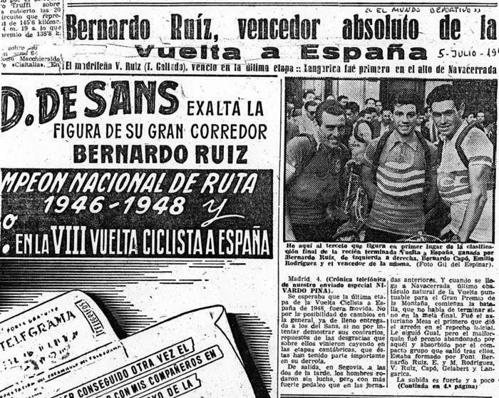 pedrodelgadoweb's tweet photo. Hoy se nos ha ido Bernardo Ruiz
Ganador @lavuelta 1948, primer podio español @letour 1952
Hace 20 años estuvo en #LaPerico y desde este enlace podéis disfrutar ese ciclismo irrepetible
Gracias por enseñarnos a luchar cada día con humildad y corazón
DEP🚴‍♂️💛
https://t.co/y686nke9zY https://t.co/qQqziBAihK