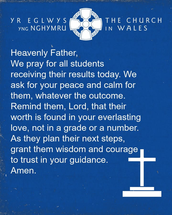 greene345's tweet image. Photos from The Church in Wales / Yr Eglwys yng Nghymru's post: We are keeping everyone receiving their exam results in our thoughts and prayers today. No matter the outcome, always remember… l.txlions.org/TMTcQc #CyfnodArholiadau #Gweddïo #Lles #Cymorth #CymorthEfoRhywbeth
