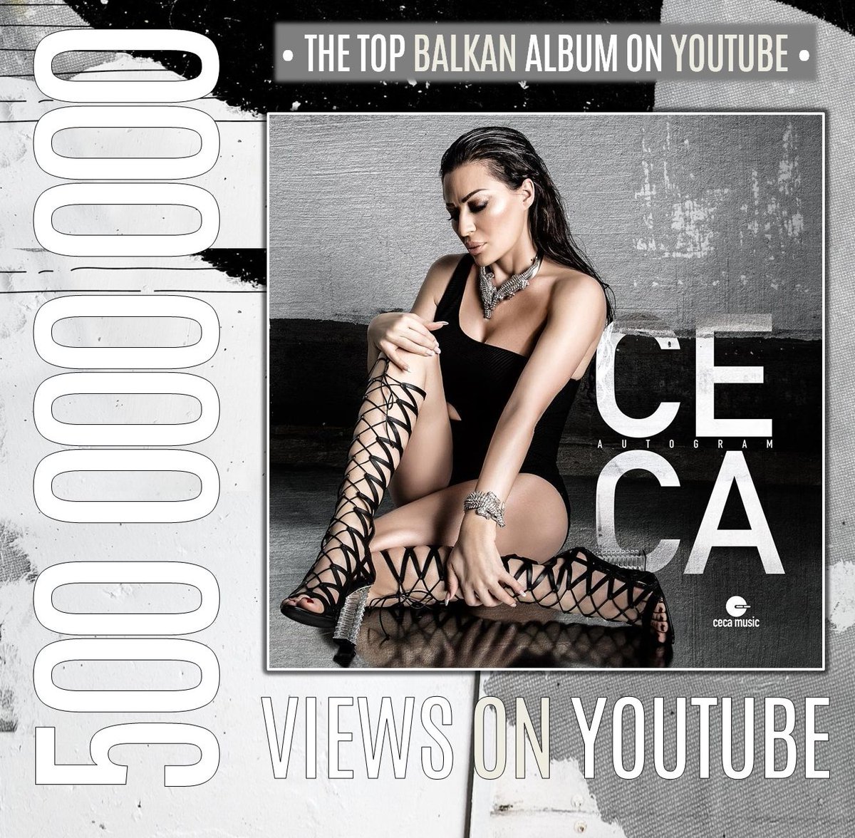 PressCeca's tweet photo. 💿 "Autogram" je zvanično najstrimovaniji balkanski muzički album sa više od pola milijarde pregleda na Jutjubu!
#Ceca #Autogram #BalkanAlbum #No1 https://t.co/TgNLKzVPGb
