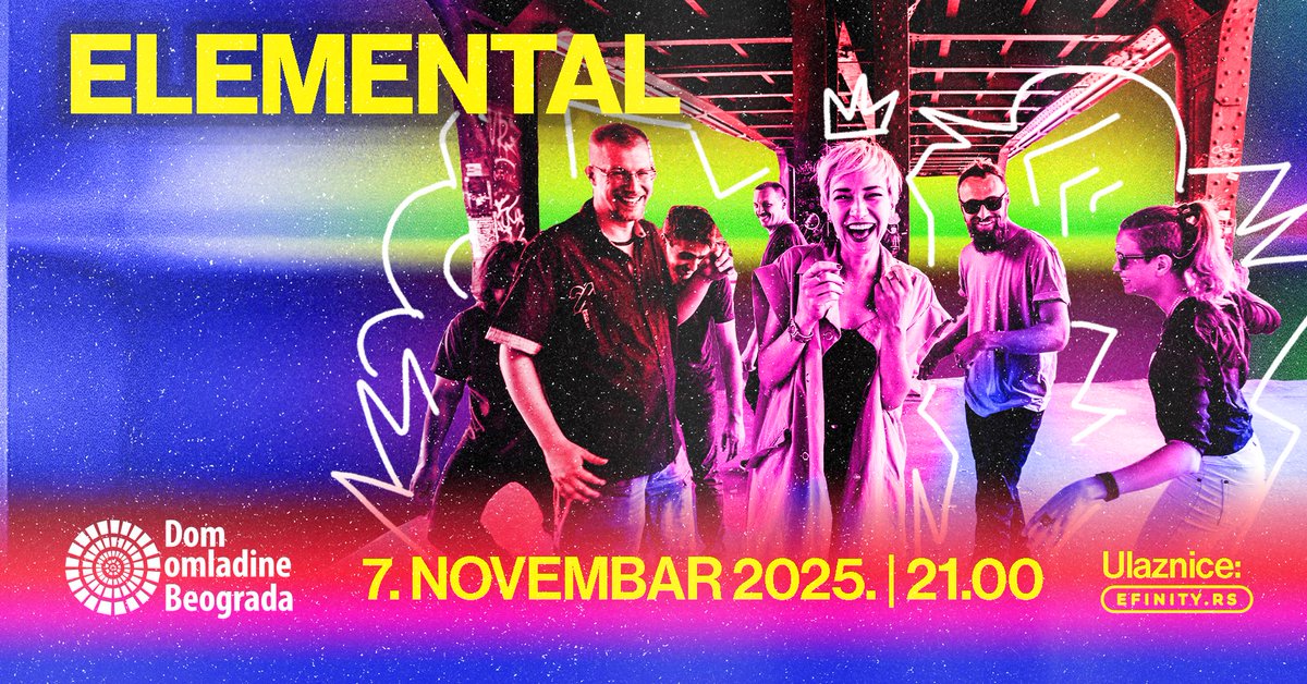 VELIKI BEOGRADSKI KONCERT GRUPE ELEMENTAL 7. NOVEMBRA U DOMU OMLADINE <a href="/elementalbend/">Elemental</a>  domomladine.org/koncerti/konce… via <a href="/DomOmladineBG/">Dom omladine Beograda</a>