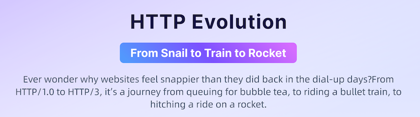 EchoAPIteam's tweet photo. Ever wondered why the web feels so much faster compared to the dial-up days? The evolution from HTTP/1.0 to HTTP/3 is likeβ β Waiting in line for bubble tea β π Boarding the bullet train β π Jumping on a rocket.
Expand to see π
#HTTP #HTTPEvolution #API https://t.co/3jbYmIyP0X