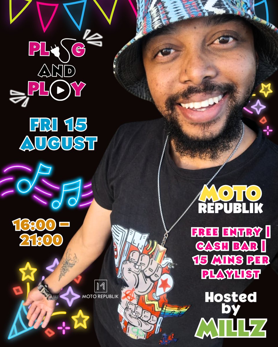 MotoRepublik's tweet image. 🎶 15 minutes. Your playlist. Your vibe.
#PlugAndPlay is back!
📅 15 Aug | 🕓 16:00–21:00 | 📍 Moto Republik
💸 Free Entry | Cash Bar
🎤 Hosted by Millz
#motoat10 #motorepublik #motofridays #plugnplay #fypviralシ