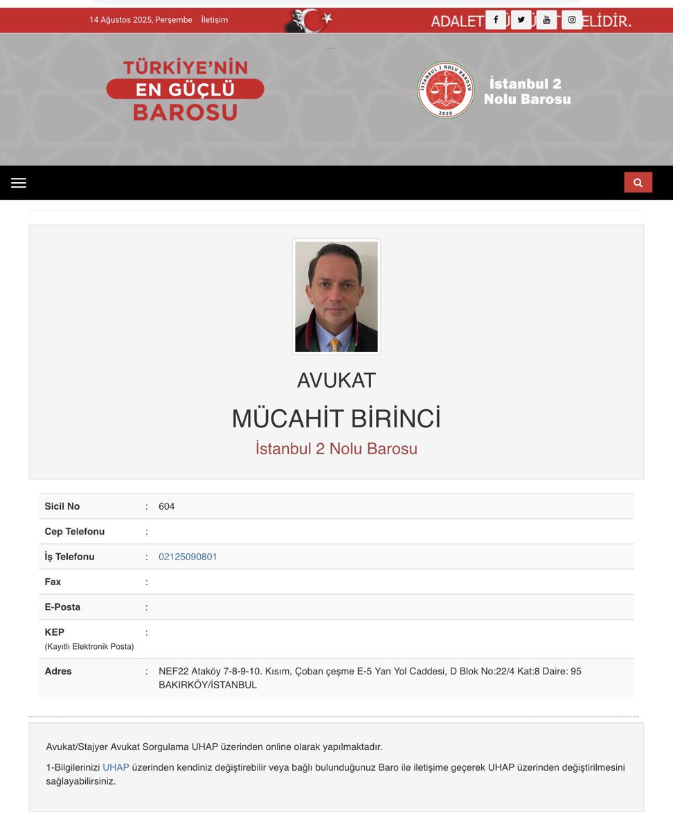 Avukat ünvanını kullanarak, insanları rüşvet karşılığında yalan beyanda bulunmaya zorladığı iddia edilen Mücahit Birinci isimli şahsın, AKP eliyle kurulan İstanbul 2 Nolu Barosuna mensup olduğunu ifade etmek isterim. 

Bu borsa işlerinde çantacılık yapanların ortak özelliği bu