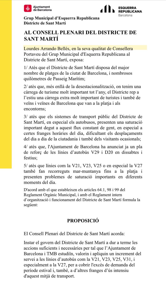 La situació del transport públic, durant l’estiu als barris de mar, és insostenible pel veïnat (retards, saturació de gent, etc.). Al plenari de juliol <a href="/ERCSantMarti/">ERC Sant Martí</a> vam demanar reforços pels busos que van a la platja de manera urgent, es va aprovar però la realitat és aquesta👇🏻