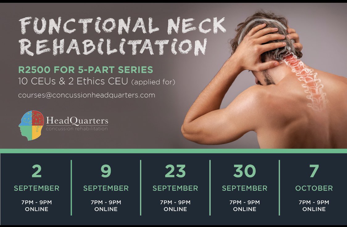 Join Megyn Robertson and Jacqui Koep for a comprehensive 5-part online workshop series on Functional Neck
Rehabilitation

💡 Expand your clinical toolbox and make neck rehabilitation as meaningful and effective as any other joint in the body.