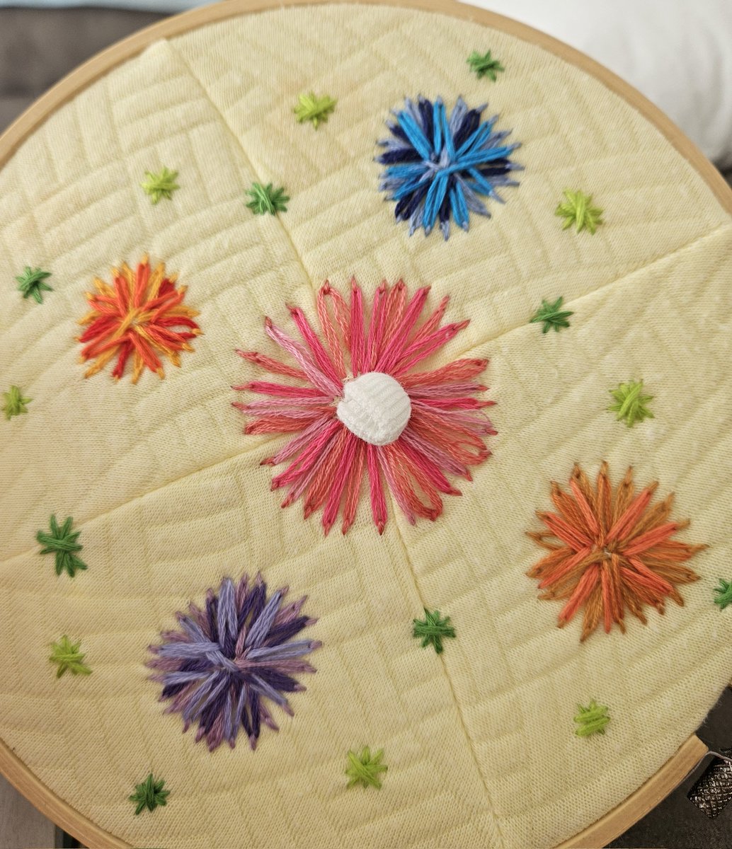 Espeze32's tweet photo. For #craftythursday i embroidered and old baby cap (covering the spots where old stains refused to wash away) so my niece has a new bonnet for her doll https://t.co/p2A9A9mlmr
