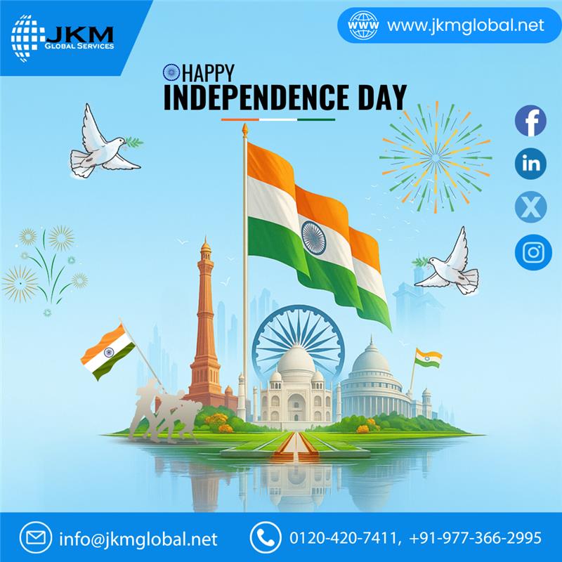 jkm_global's tweet photo. Celebrating the spirit of independence by empowering our nation with innovation and integrity. Happy 79th Independence Day!💡

👉 https://t.co/0wQDlal3zx 👈

#jkmglobalservices #IndependenceDayIndia #IndiaAt79 #JaiHind #FreedomForAll #CelebrateIndia #HarGharTiranga #IndiaRising https://t.co/hVZKBzRM7Q