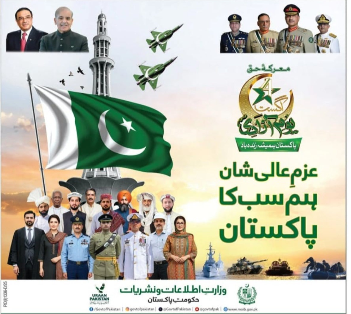 قائدِاعظم اور علامہ کے افکار کی آج کے پاکستان میں اُتنی ہی جگہ ہے جتنی اِس حکومتی اشتہار میں۔