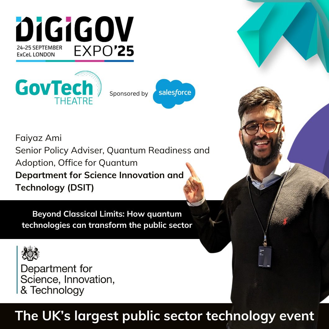 DigiGov Expo (@digigovexpo) on Twitter photo 🎙️ Thrilled to announce Faiyaz Ami from <a href="/SciTechgovuk/">Department for Science, Innovation and Technology</a> as a featured speaker at this year’s #DigigovExpo! 🌟
He’ll explore how quantum tech can transform the public sector—covering the latest in computing, sensing & comms.
🔗 Register now: hubs.la/Q03Bk5yw0 #GovTech 🎙️ Thrilled to announce Faiyaz Ami from <a href="/SciTechgovuk/">Department for Science, Innovation and Technology</a> as a featured speaker at this year’s #DigigovExpo! 🌟
He’ll explore how quantum tech can transform the public sector—covering the latest in computing, sensing & comms.
🔗 Register now: hubs.la/Q03Bk5yw0 #GovTech
