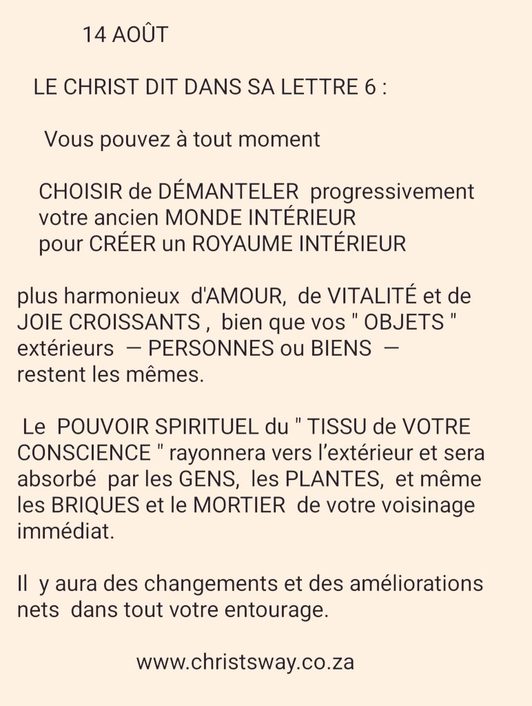 MaintenantEt's tweet photo. #LesLettresDuChrist
#Lettre6
#14Aout
#ConscienceChristique
#VoieChristique

Ces Lettres sont téléchargeables gratuitement sur https://t.co/YWD0SZxnZn https://t.co/iuWcRVrsZ3