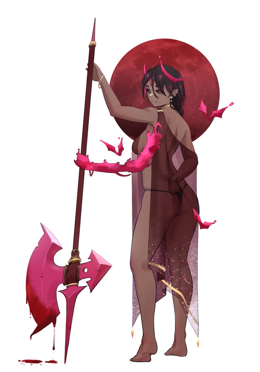 Character inspired by Anora with big unconventional weapon and magic. Oh and horns.

#characterdesign #CLIPSTUDIOPAINT #animeartist #digitalart