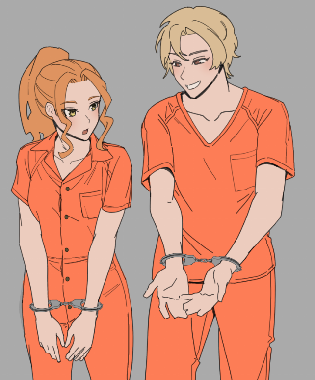 This was the first drawing I made with this brush.
And prisoners couples too.
#女囚 #囚人服 #刑務所 #手铐 #prisoner