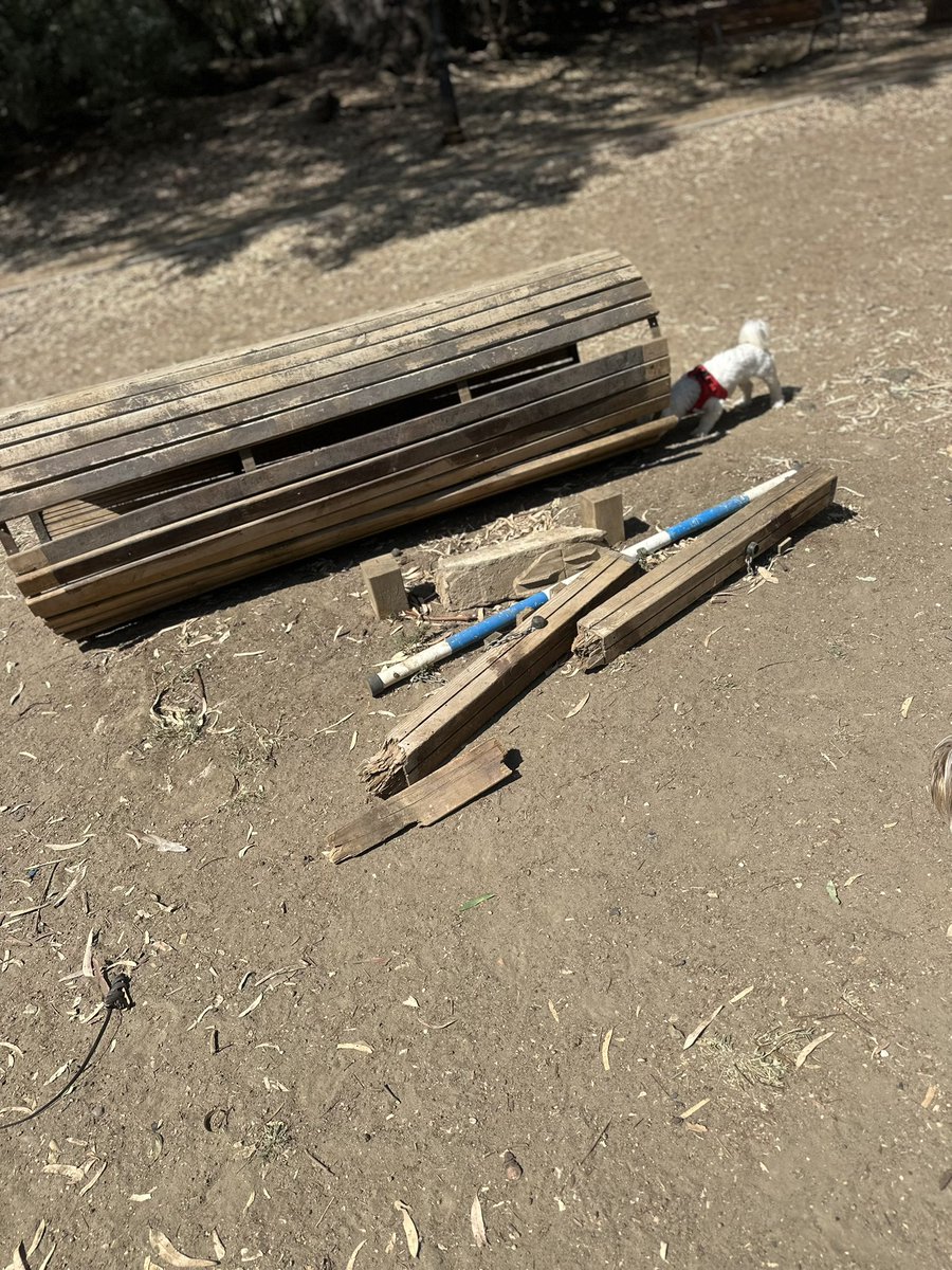 Así se encuentra el parque de perros del El Rosario…  de vergüenza…sillas rotas! Colillas!! Y todo seco…un peligro! <a href="/Ayto_Marbella/">Ayto. Marbella</a>