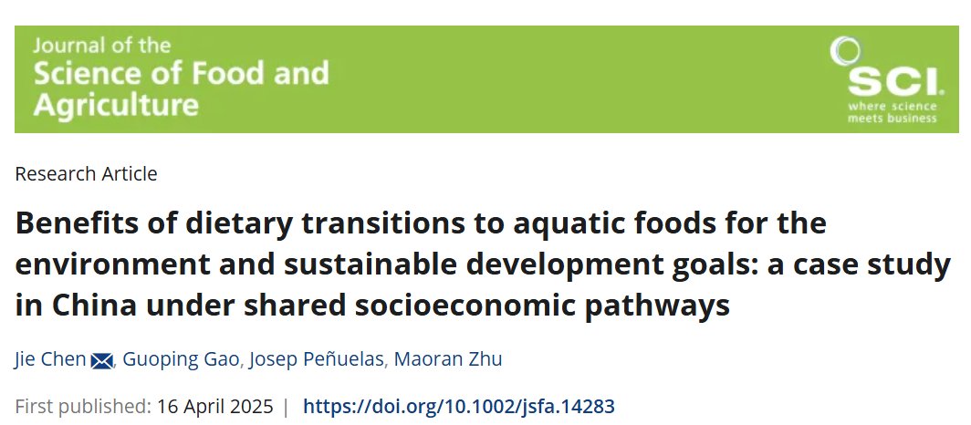 Global Ecology Unit (@globalecounit) on Twitter photo Shifting to healthier diets with ⬆️ aquatic foods 🐟 and ⬇️ meat could cut C , water, land & N footprints by up to ~23% and advance SDGs like Zero Hunger, Climate Action & Life on Land. #Sustainability #BlueFood
Jie Chen <a href="/JosepPenuelas/">Josep Penuelas</a> @csic <a href="/creaf/">creaf</a> <a href="/iec/">IEC</a>
scijournals.onlinelibrary.wiley.com/doi/abs/10.100… Shifting to healthier diets with ⬆️ aquatic foods 🐟 and ⬇️ meat could cut C , water, land & N footprints by up to ~23% and advance SDGs like Zero Hunger, Climate Action & Life on Land. #Sustainability #BlueFood
Jie Chen <a href="/JosepPenuelas/">Josep Penuelas</a> @csic <a href="/creaf/">creaf</a> <a href="/iec/">IEC</a>
scijournals.onlinelibrary.wiley.com/doi/abs/10.100…