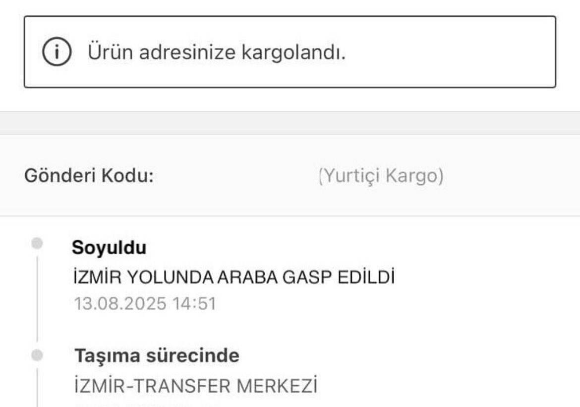 La sikerşm ha kargomu getirin lan