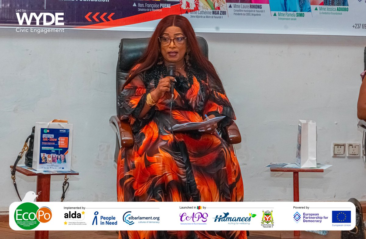 humaneesCMR's tweet photo. 🟣 #EcoPô, le leadership politique des femmes
🎙️« Les femmes veulent être visibles, influentes et actrices du changement dans leur commune. » — Mme Brigitte Nga Zibi, 3ᵉ adjointe au Maire de Yaoundé II, lors d’un talk-show organisé par #CAPScmr & #Humanees le 23 juillet 2025. https://t.co/DB43WXyGxr