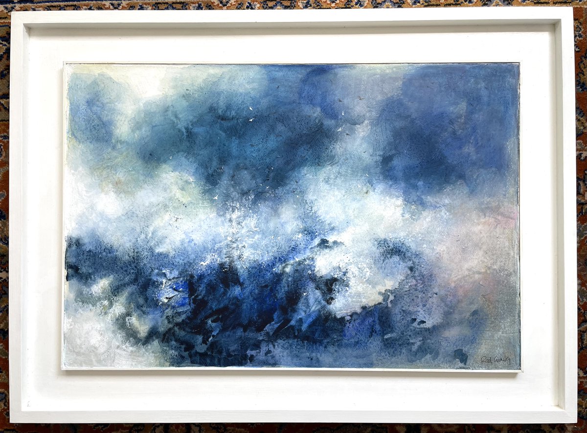 acrylic on rag paper bonded to wood #waves #ocean #seascapes