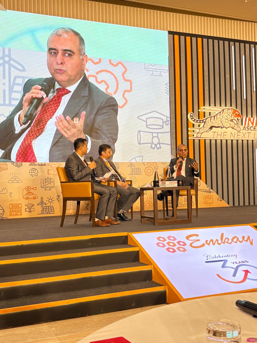 HPCL's tweet image. In every leap that India takes, energy is the silent force propelling it forward.
At Emkay Confluence 2025, our CMD, Shri Vikas Kaushal, spoke about how HPCL is driving this momentum — from securing the nation’s energy needs to championing sustainable growth for the future.

With…