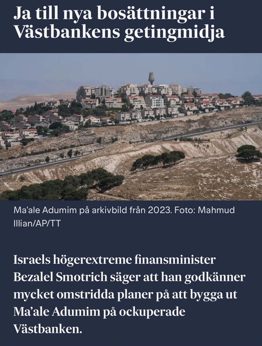 Ord räcker inte. Handling måste till. Frys handelsavtal, stoppa handel med varor och tjänster som producerats på ockuperad mark - och stoppa vapenexporten.

Man närmar sig ett läge där omvärlden borde ha resurser på plats för att stoppa detta vidriga.