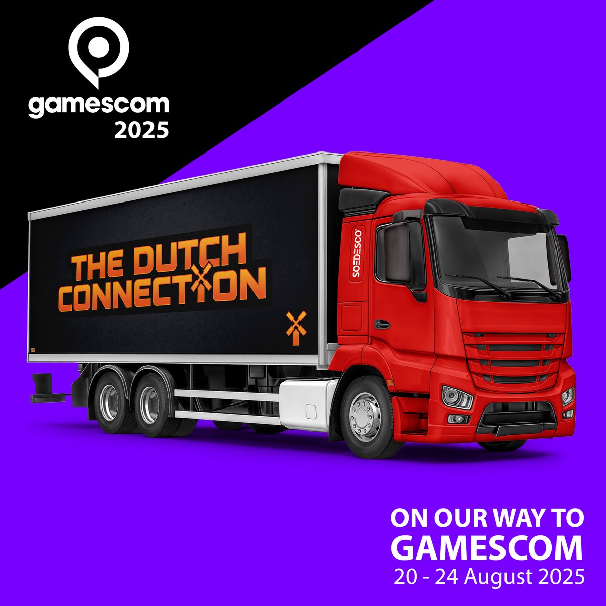 Less than a week until we drive to #Gamescom2025 🚛💨​
​
Our Dutch Connection Truck is making its grand stop in Cologne - See you there, looking forward to meeting you all 😎
