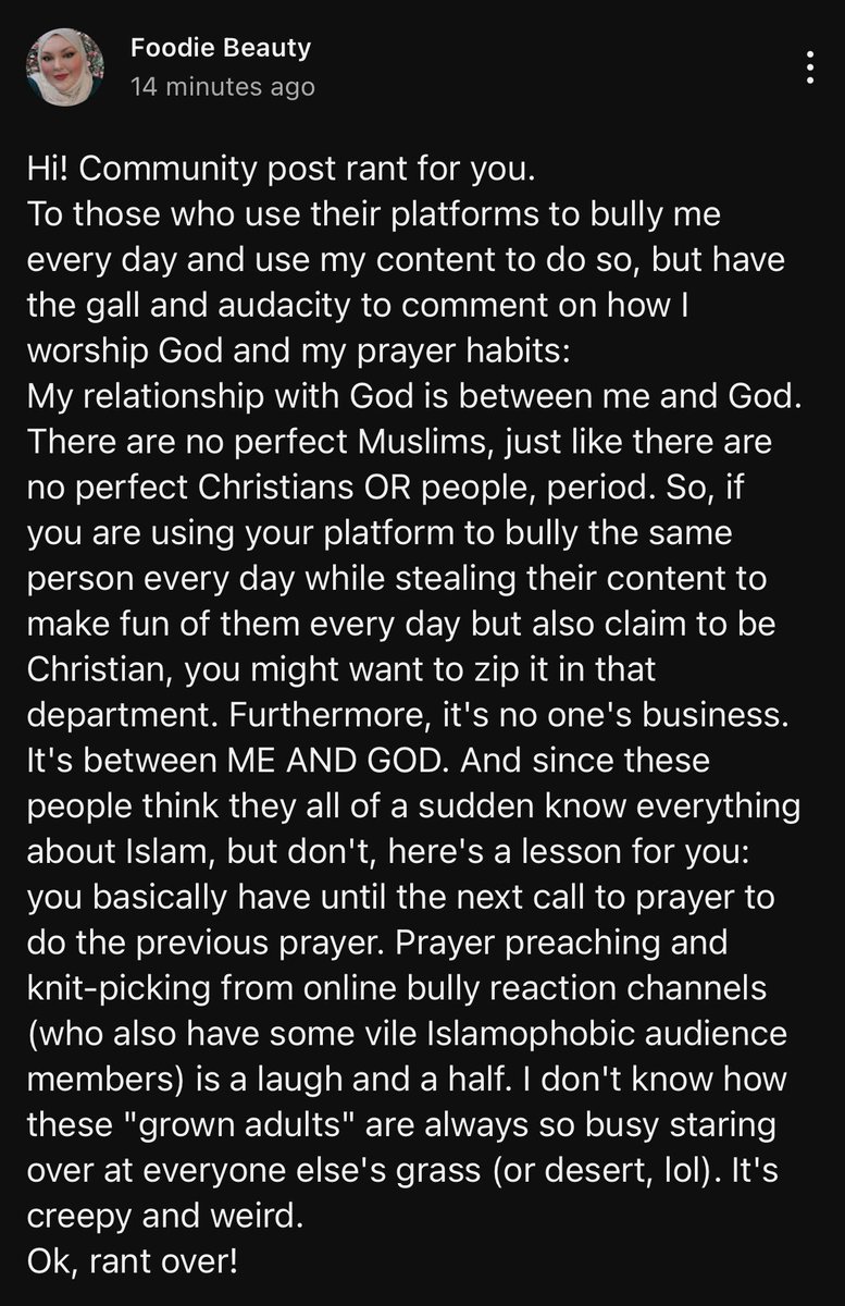 OnlyOneEyeLash's tweet image. #FoodieBeauty is feeling sentimental and vilified. Maybe next time, don’t talk and laugh through call to prayer and you won’t be criticized about it 🙏 Wonder how long before she edits then deletes this post? 😂 #Syria #NoAC