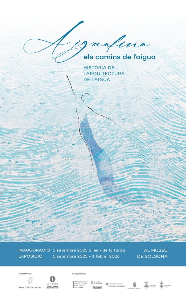 ➡️ ‘Aiguafina, els camins de l’aigua’ és la nova exposició temporal sobre la història de l’arquitectura de l’aigua.

🏛️ La mostra podrà visitar-se a partir del 5 de setembre i fins a l'1 de febrer de 2026 al #MuseuSolsona.