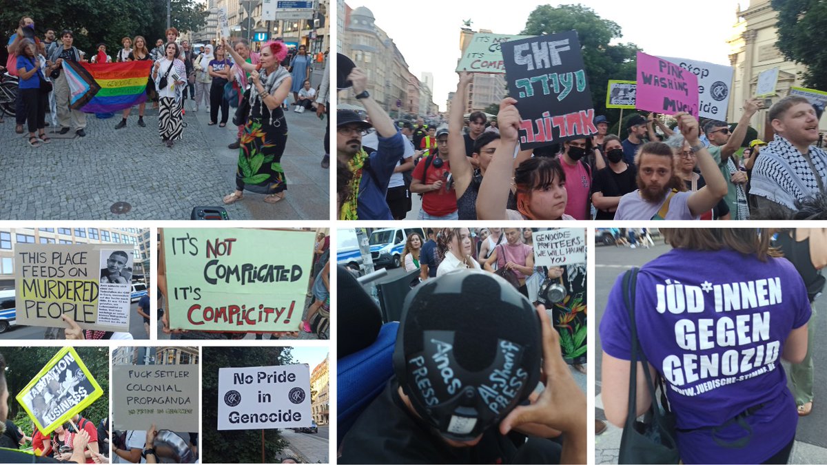 Mausebaer17's tweet photo. Ein paar Eindrücke vom Protest gegen die Eröffnung des israelischen Restaurants „Gila and Nancy“ #b1308 #StopFeedingGenocide Die Eröffnung wurde verschoben. ;-) https://t.co/mCqp0vD7ej