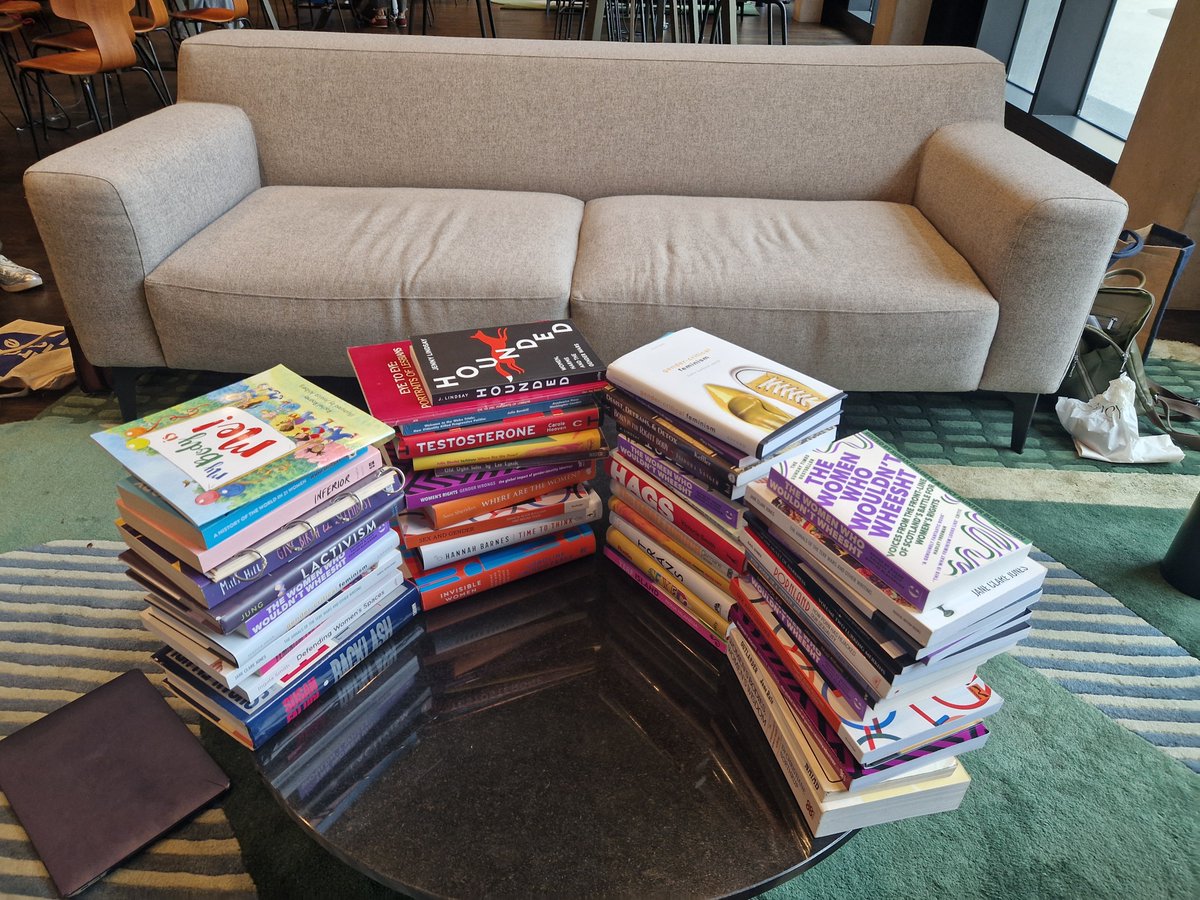 Lovely trip to <a href="/edbookfest/">Edinburgh International Book Festival</a> to talk subversive books. If they won't allow these books at the festival, we'll bring them ourselves!
#WomenWontWheesht