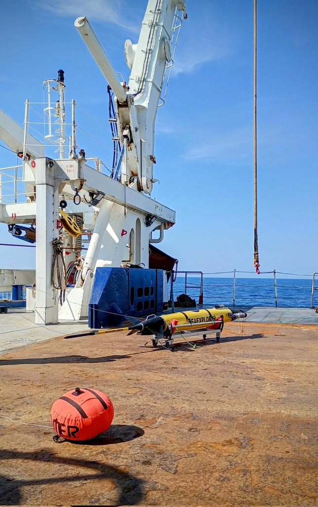biolumops's tweet photo. The second leg of the BIOLUMOPS mission has set out today! First stop: glider deployments. These will spend the next two weeks sampling to depths of 600 m, collecting novel data to help reveal the secrets of bioluminescence distribution in the Mediterranean Sea.  #Bioluminescence https://t.co/9fwyadvSCC