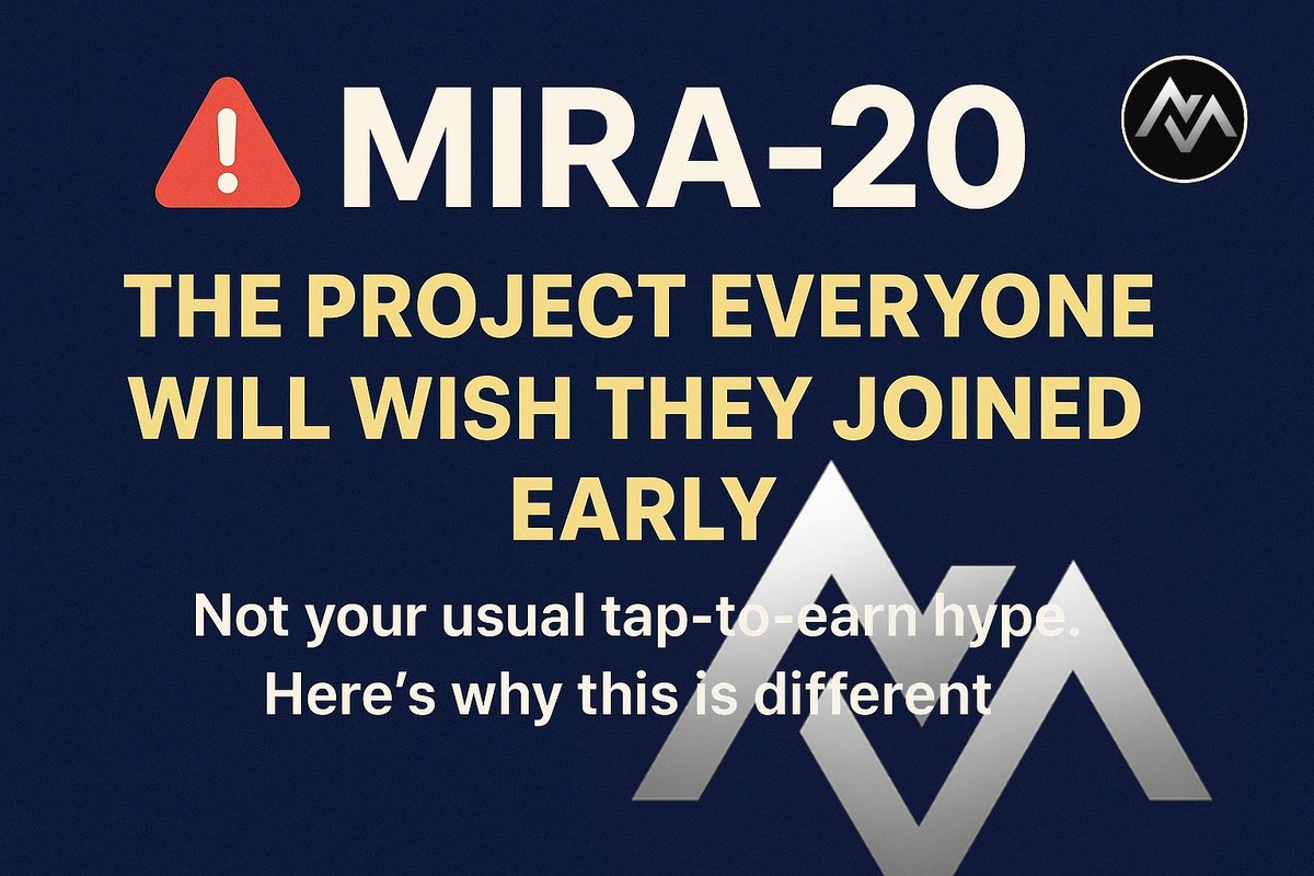 senitinomurphy's tweet photo. ๐จ MIRA-20: The Project Everyone Will Wish They Joined Early ๐
Not your usual tap-to-earn hype.
Hereโs why this is different ๐งต๐
#MIRA20 #Crypto #Blockchain #Tokenization #RWA #DeFi #CryptoMining #MiraNetworkEvent #EarlyAdopters #Web3 https://t.co/I6p82IBTuP