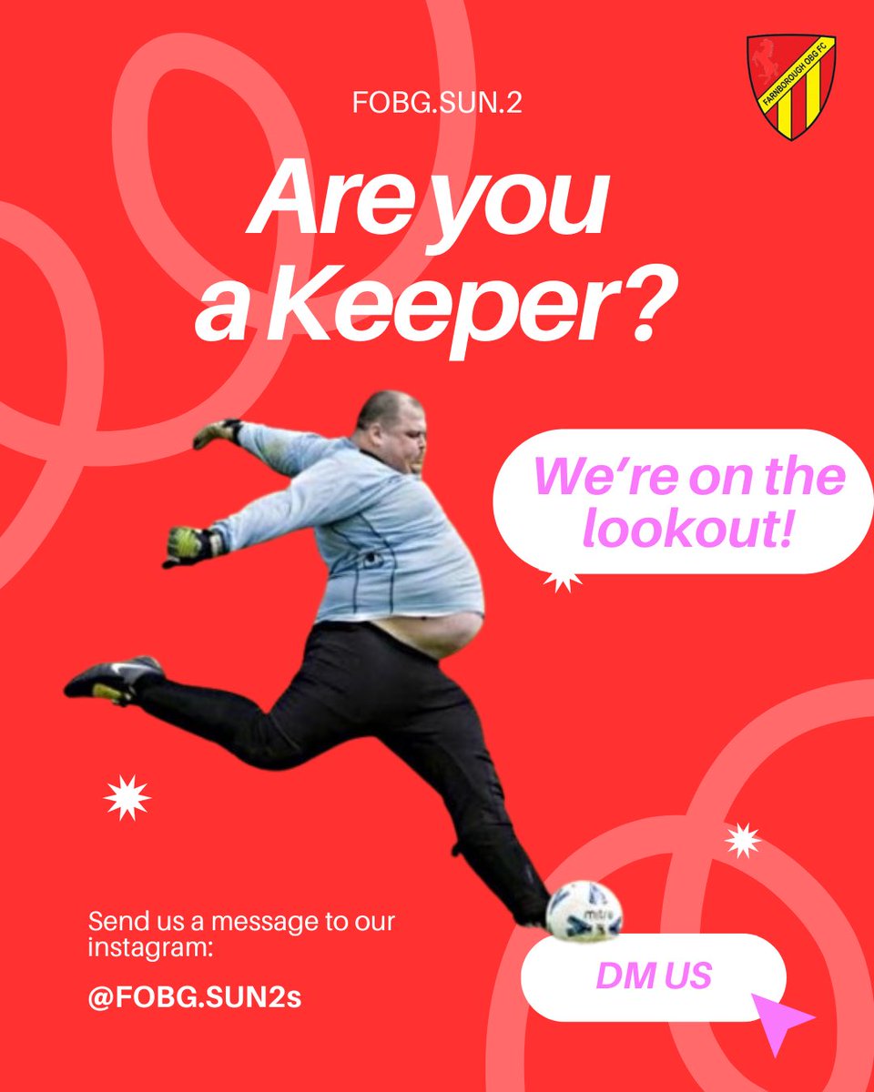 Looking for a keeper in the Bromley / Eltham area for the upcoming season! 

DM 📲