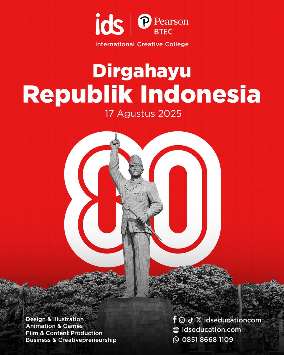 Dirgahayu Republik Indonesia ke-80! 🇮🇩 

Mari terus bersatu dan berkarya untuk masa depan bangsa. 

#HUTRI80 #DirgahayuIndonesia #Merdeka #IndonesiaMaju #17Agustus2025 #IDSBTEC