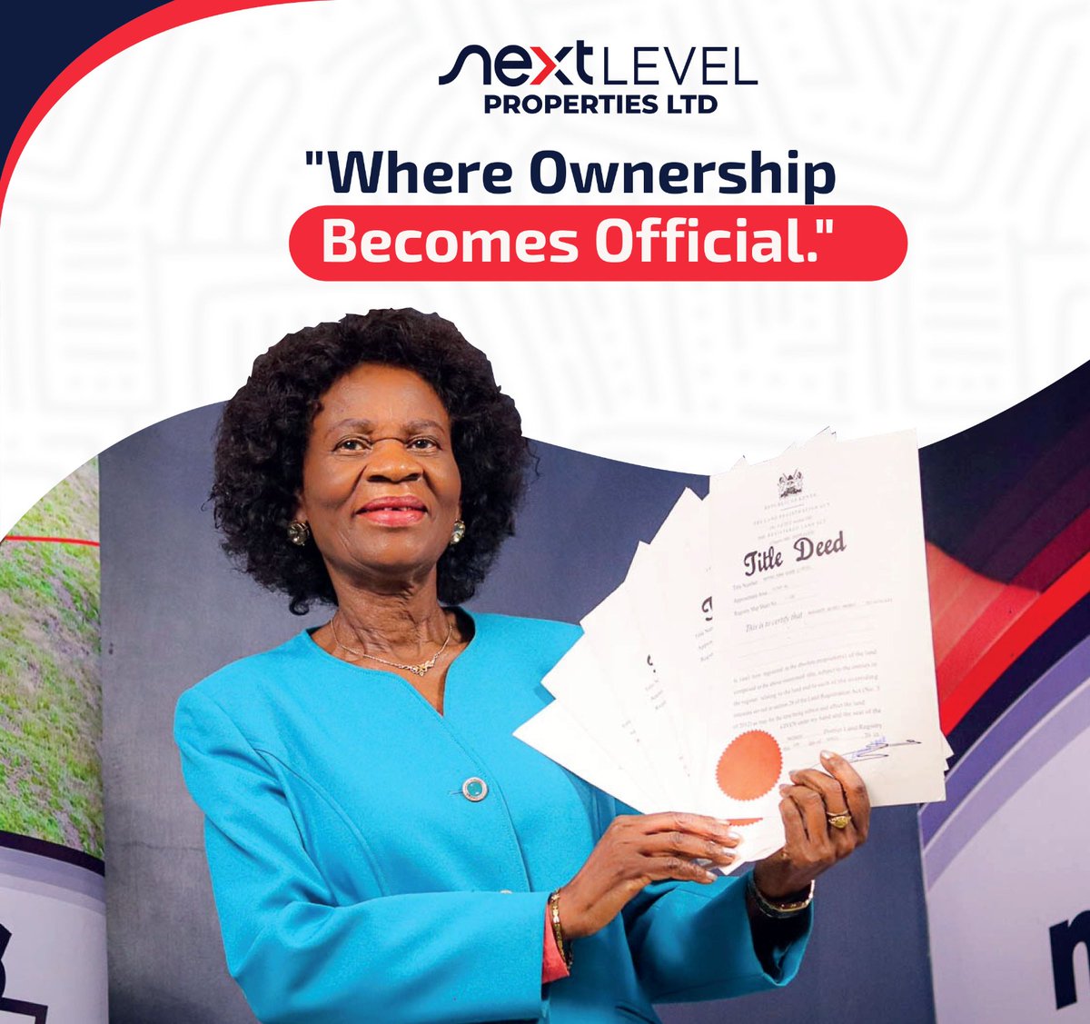 NLPKenya2025's tweet image. 🏡 Where Ownership Becomes Official
With Next Level Properties, your dream land comes with a genuine title deed in hand. Secure prime plots, trusted service, and a simple process. Invest today and own it officially.

#NextLevelProperties #TitleDeed #OwnLandKenya #LandInvestment