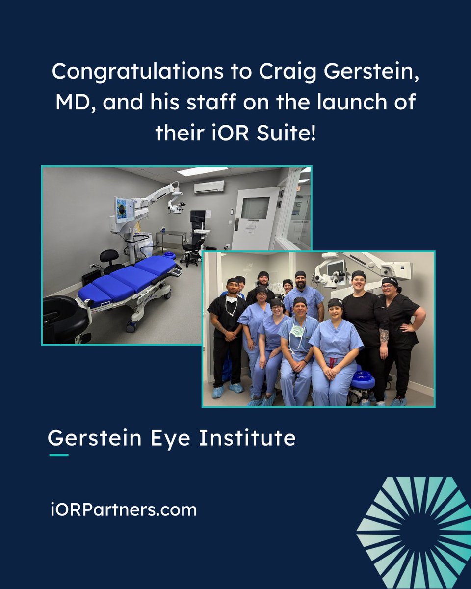 Congratulations to Craig Gerstein of Gerstein Eye Institute on the launch of his iOR Suite in Chicago, IL! 
 
Learn more about iOR Suites: bit.ly/3JdklB8 

#CraigGersteinMD #GersteinEyeInstitute #iORPartners #OfficeBasedSurgery